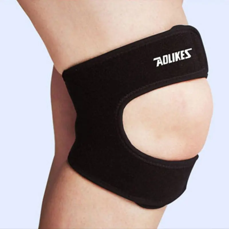 

AOLIKES; Регулируемый эластичный Фиксатор колена, наколенник, наколенники, спортивный наколенник с отверстиями, защитный ремешок для бега