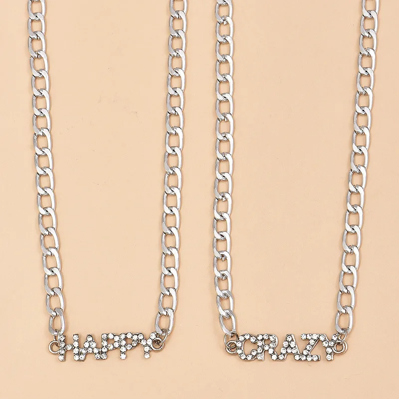 2 шт./комплект женское серебряное колье с надписью
