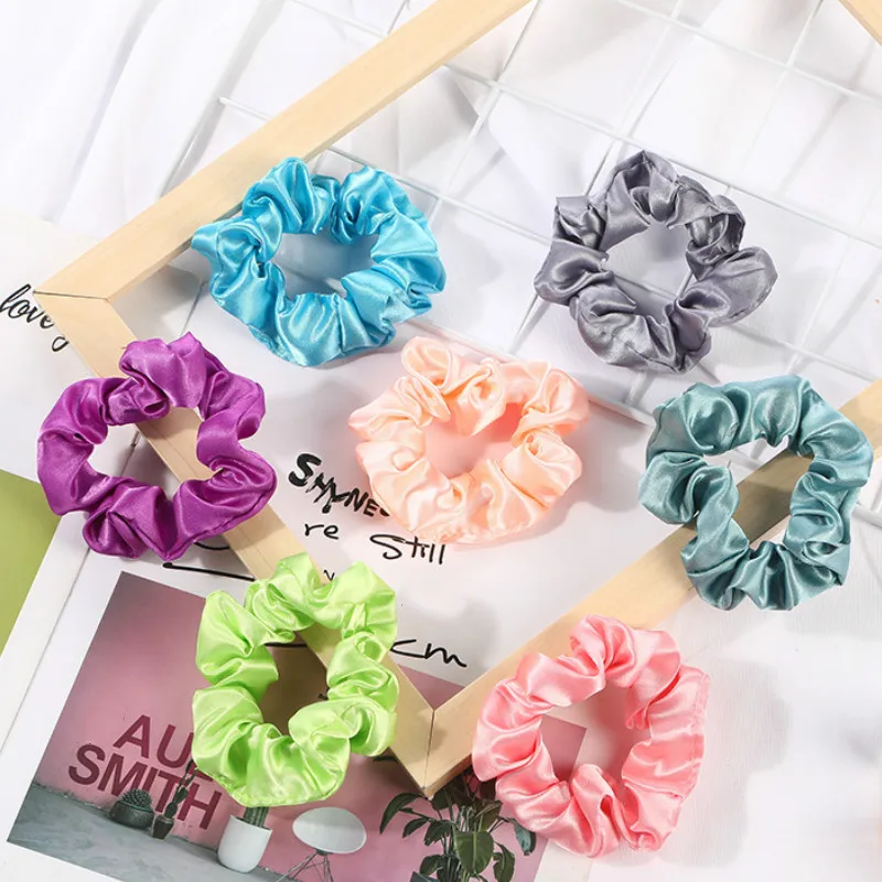 60 Pcs/lots Vintage Hair Scrunchie Pack Stretchy Women Elastic Bands Girl Headwear Rubber Clips Ties Ponytail Holder |