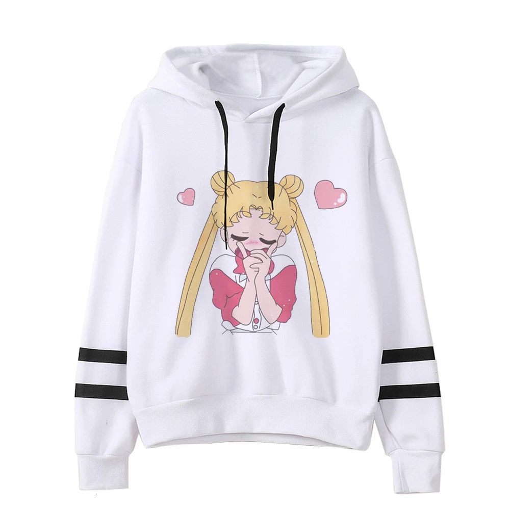 Сейлор Мун Женская толстовка kawaii Забавный ulzzang Толстовка harajuku корейский стиль графический женская одежда толстовки Модные гранж - Цвет: 415