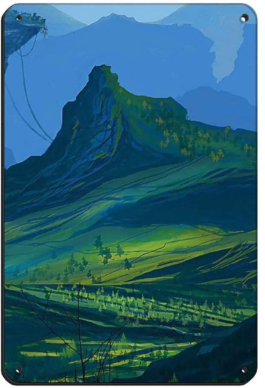 

Scenery Mountain Natural Artistic Style Retro Poster Metal Tin Sign Chic Art Retro Iron Painting Bar People Cave Family Wall