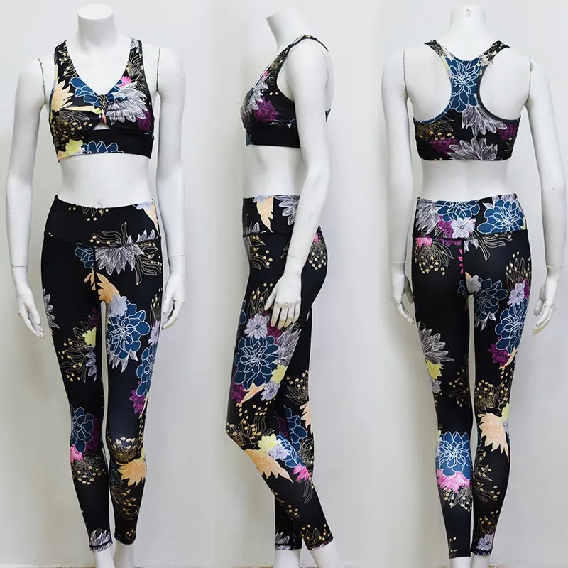 Летние сексуальные женские комплекты с цветочным принтом из двух предметов для