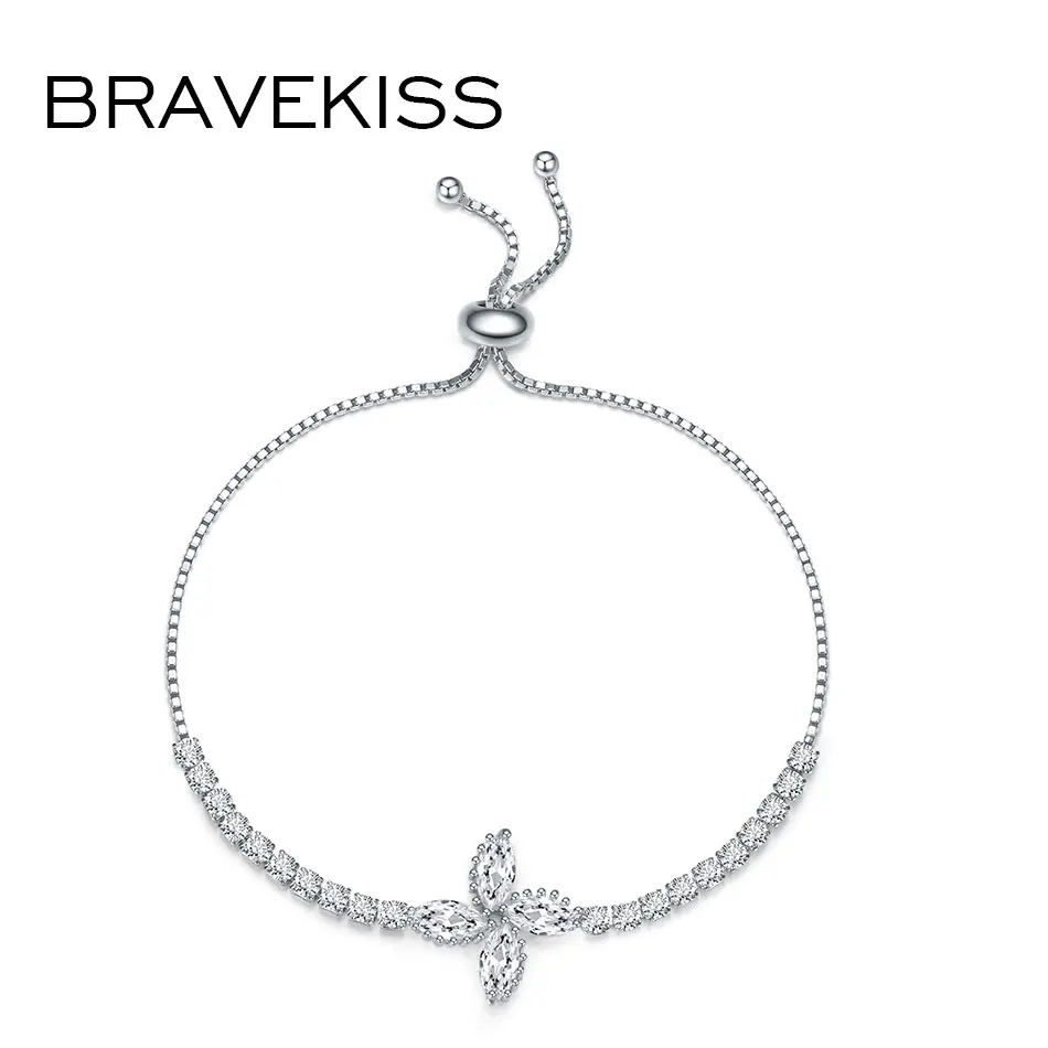 Bravekiss Клевер из циркония ветряная мельница браслеты модные друзья CZ Tennie для
