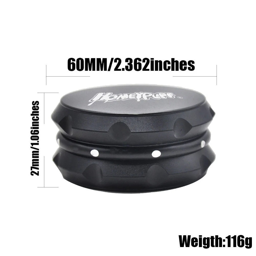 Воздухопроницаемая алюминиевая травяная курительная мельница Dia. Измельчитель