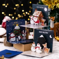 62448pcs 3d stereo greeting card creative christmas eve business gift message card holiday greeting card creative