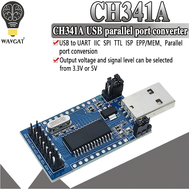 CH341 программист USB к UART IIC SPI I2C Конвертор параллельного порта Встроенный