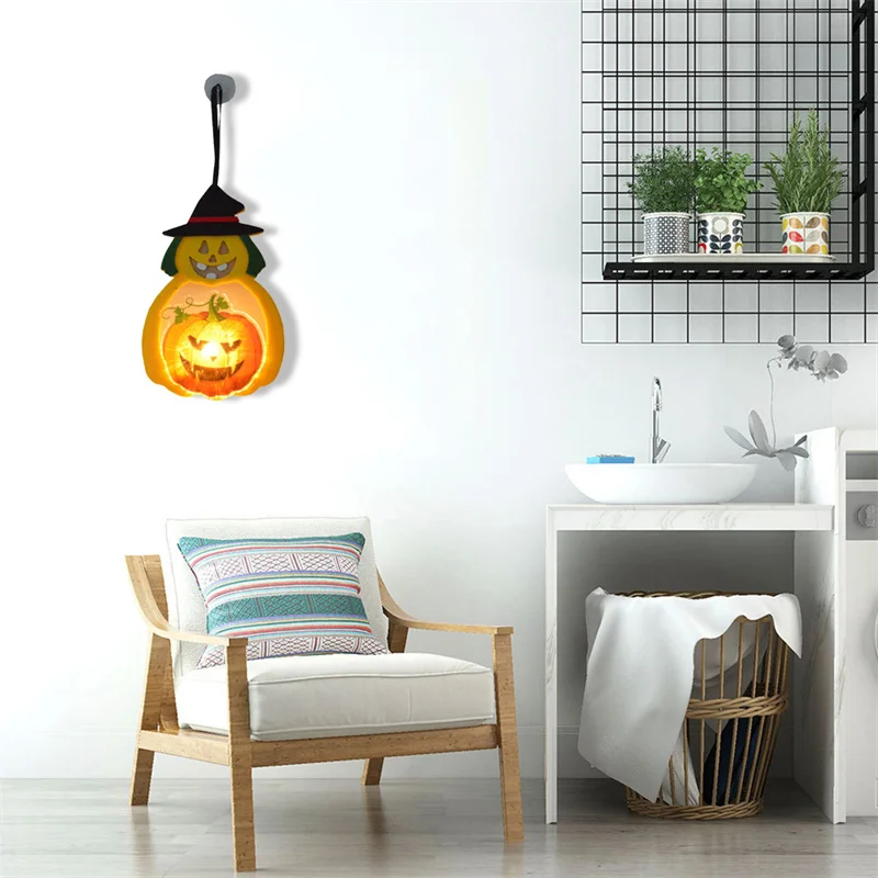 

Scary Halloween Kids Gift Happy Halloween Party Decor for Home Halloween Doll Bar Decor Pumpkin Ghost Witch Black Cat Pendant