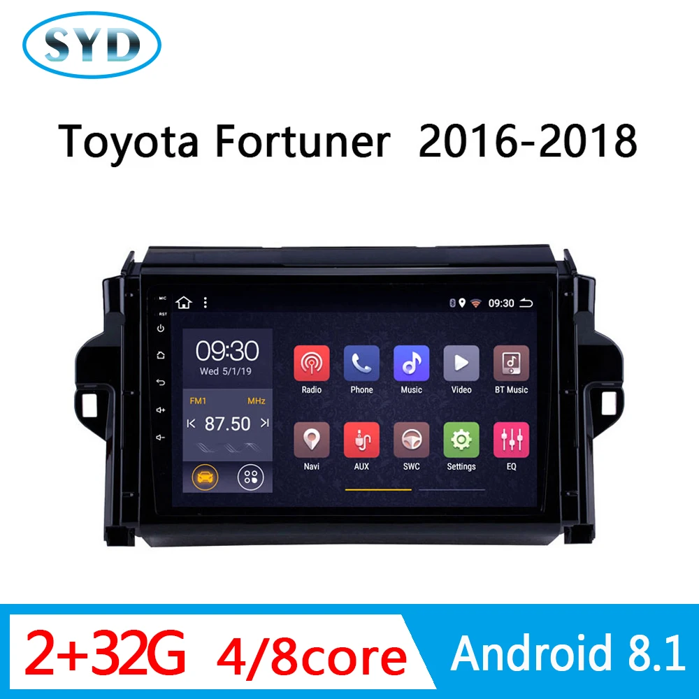 Автомобильный мультимедийный плеер для Toyota Fortuner 2015 2016 2017 2018 GPS навигатор 2 din Android