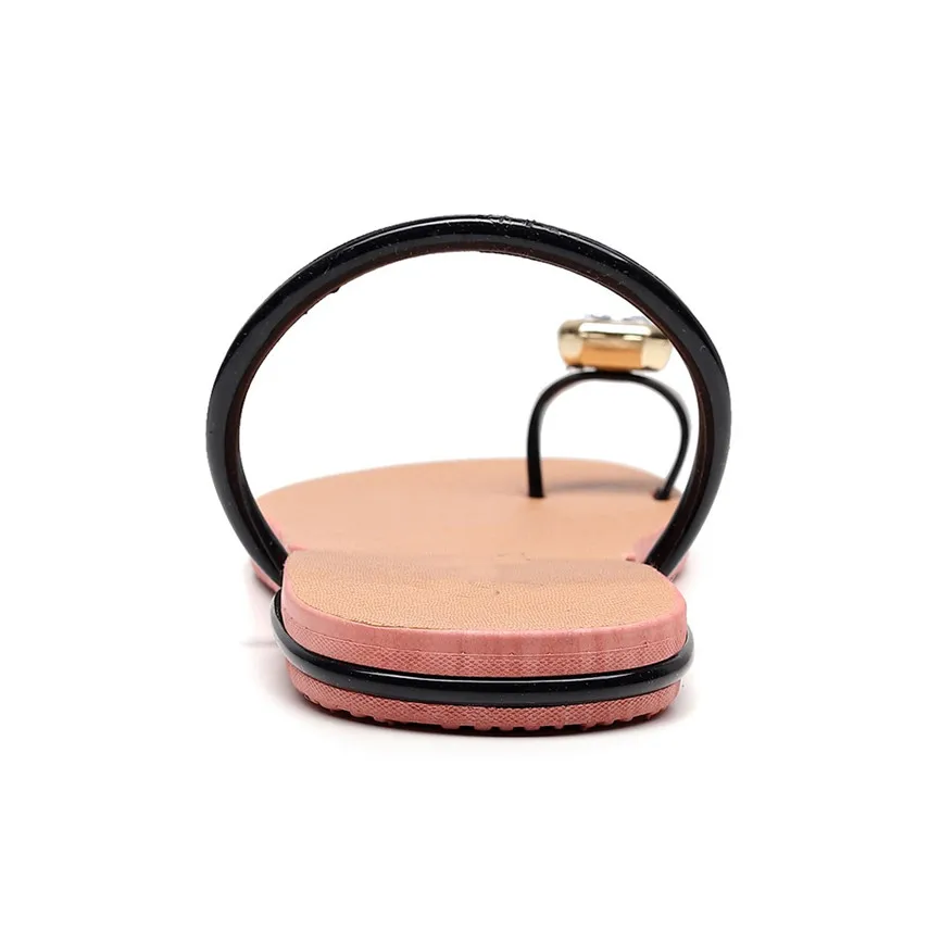 Нескользящие богемные стразы вьетнамки на плоской подошве сандалии шлепанцы