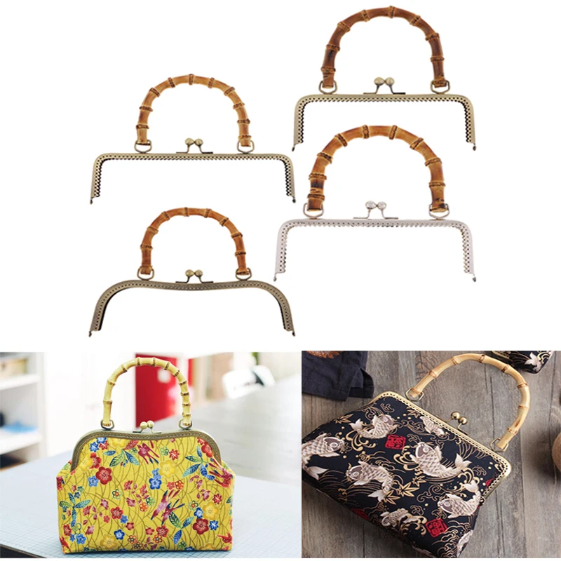 Застежка-замок с металлической рамкой и бамбуковой ручкой для кошелька сделай