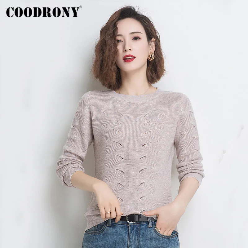 

COODRONY Brand Streetwear Fashion Knitted Female Solid Color Jumper 2021 Spring Autumn Korean Style Casual Women's Sweater W1301