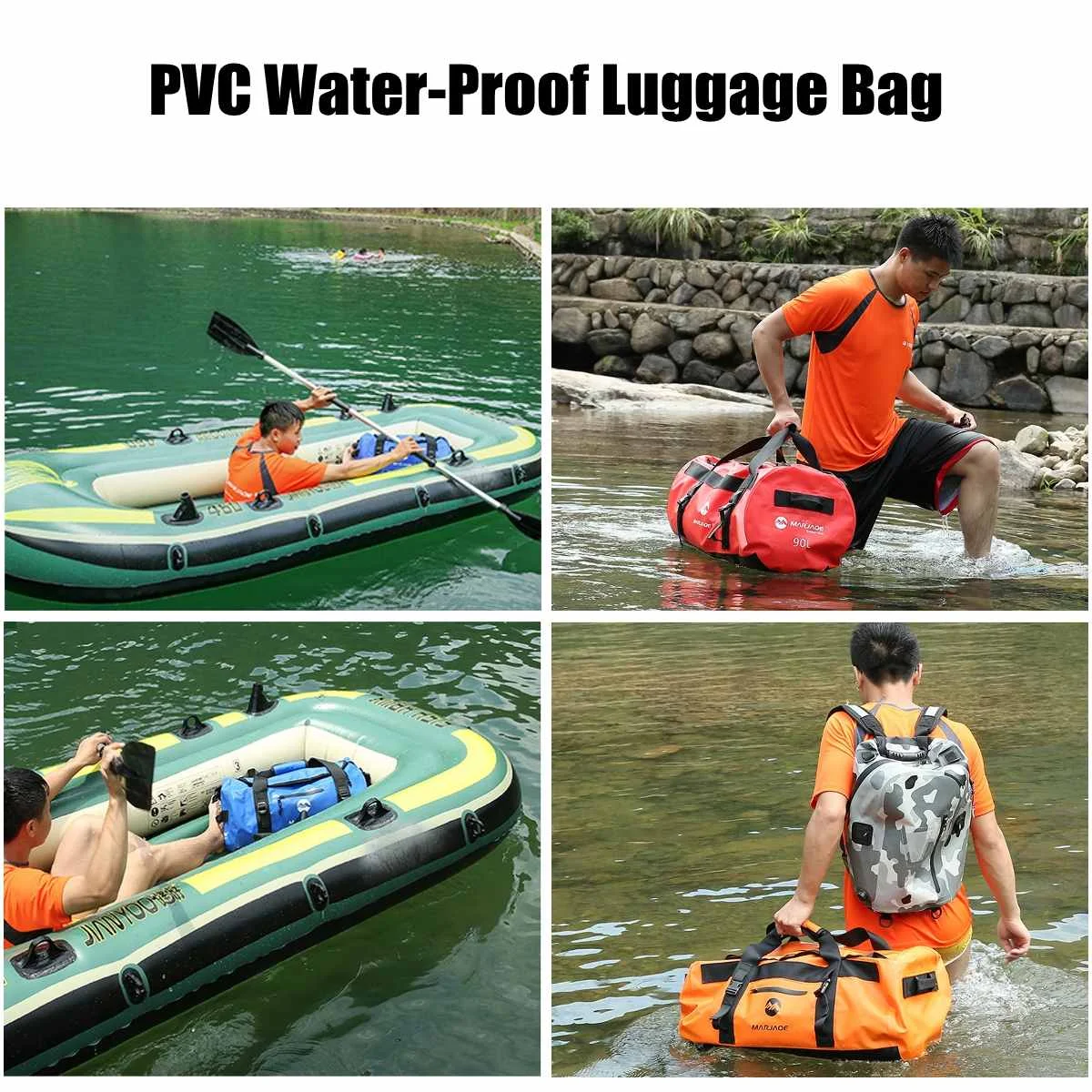 

30/60/90L Outdoor PVC Waterproof Bag Dry Sack Storage Bucket for Rafting Canoe Boating Kayaking River Trekking Swimming Travel