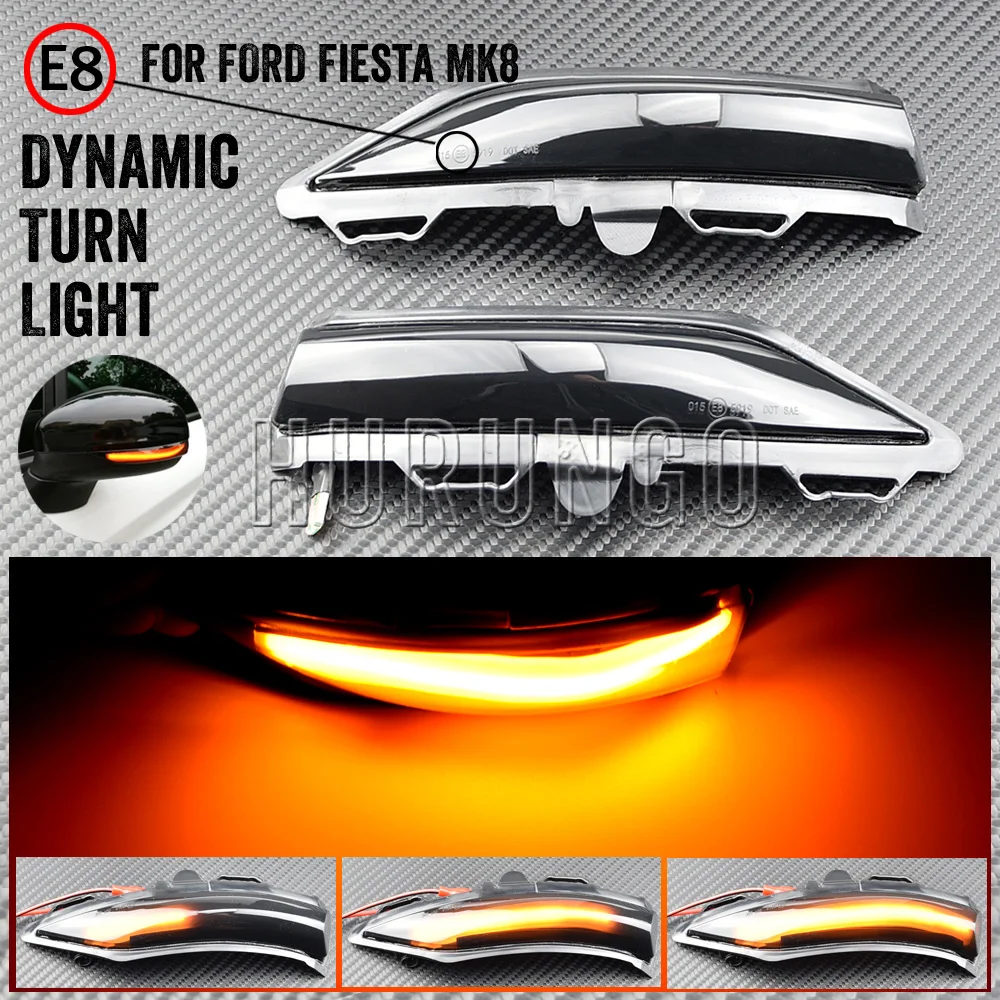 

2pcs/lot Dynamic Blinker Flasher For Ford Fiesta ST Line MK8 LED Turn Signal Light Dynamic Rearview Car Side Mirror Blinker