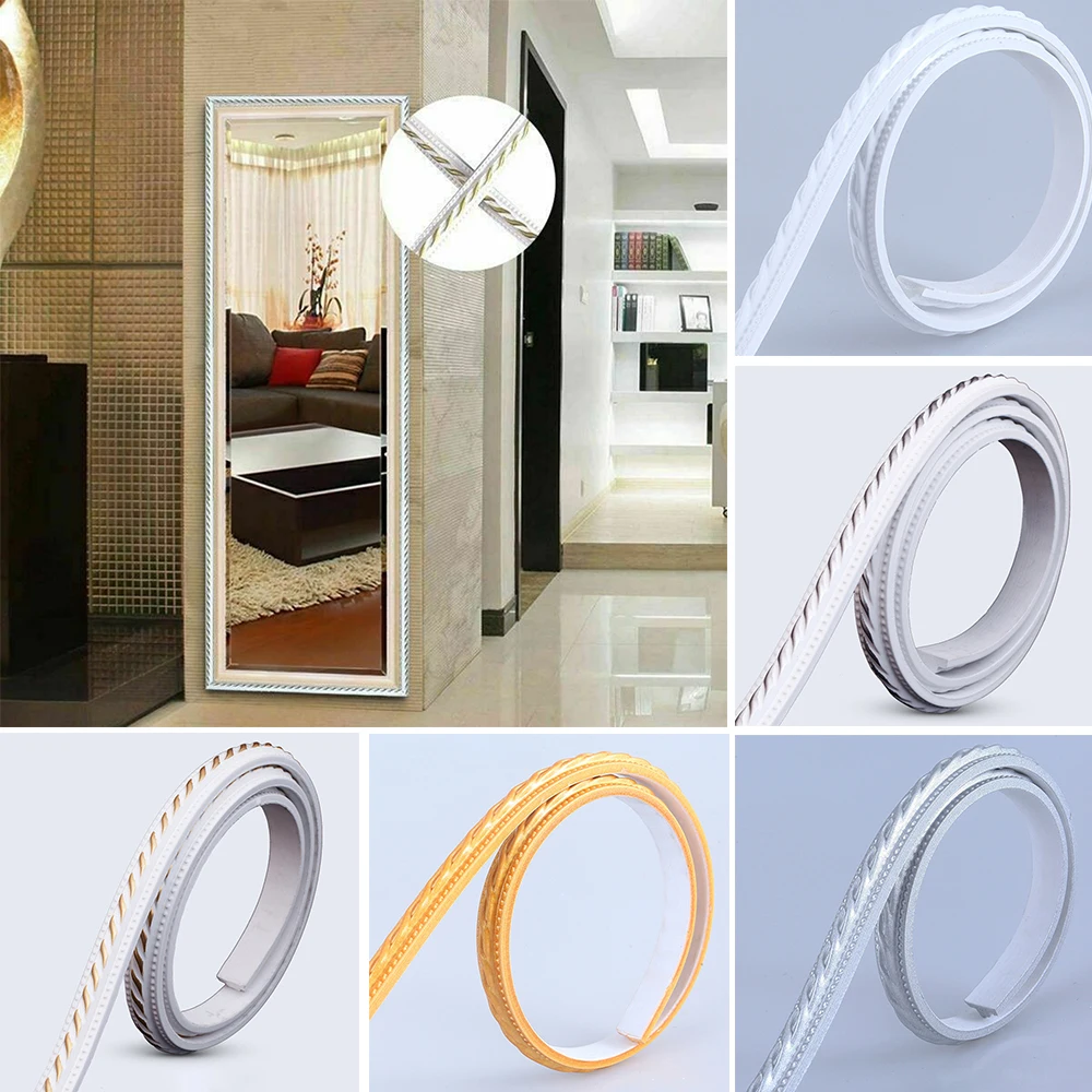 

New Ribbon Panel Moulding Rope PVC Flexible Bendable Door Mirror Frame Panel Moulding Trim Living Room Home Decoration