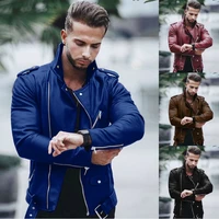 mens leather jackets men stand collar coats mens motorcycle leather jacket casual slim brand clothing pu leather coats mens