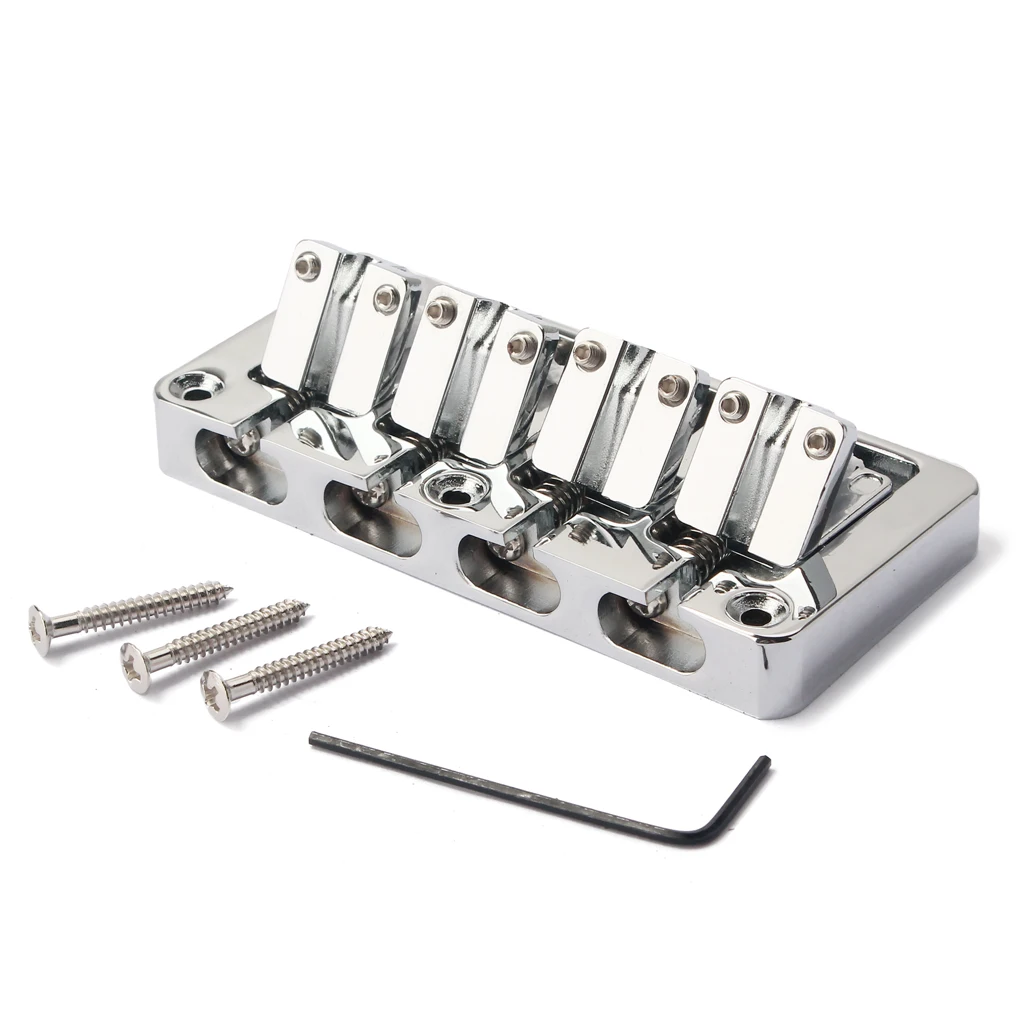 4 струны хромированный мостовой ключ винты для электрического бас гитарное седло
