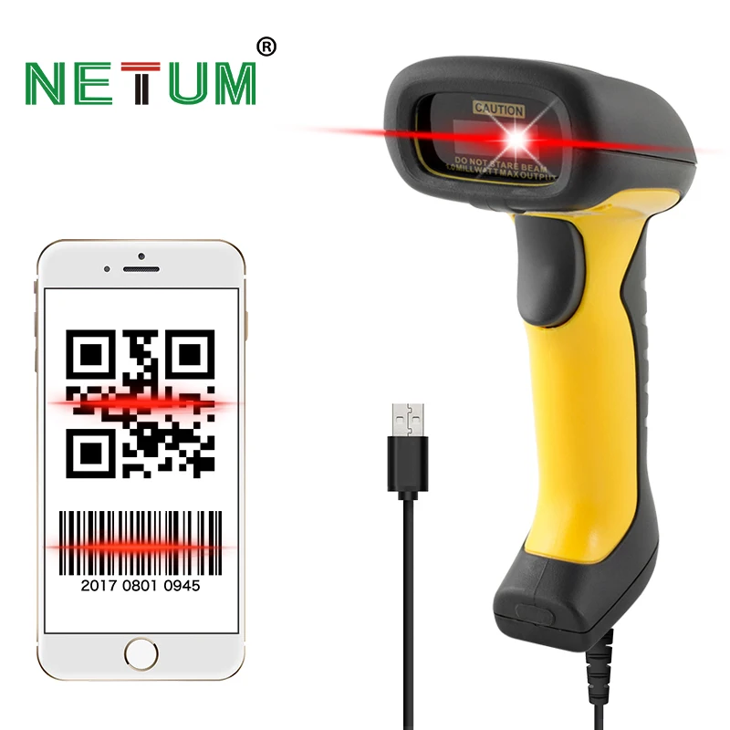 Проводной портативный сканер штрих кодов 2D COMS водонепроницаемый USB QR считыватель