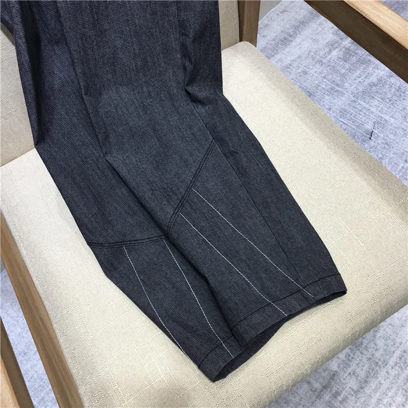 

2021 Summer Clothing New Men's Thin Cotton Spandex Cool Gray Casual Pants Fashion Cropped Pants