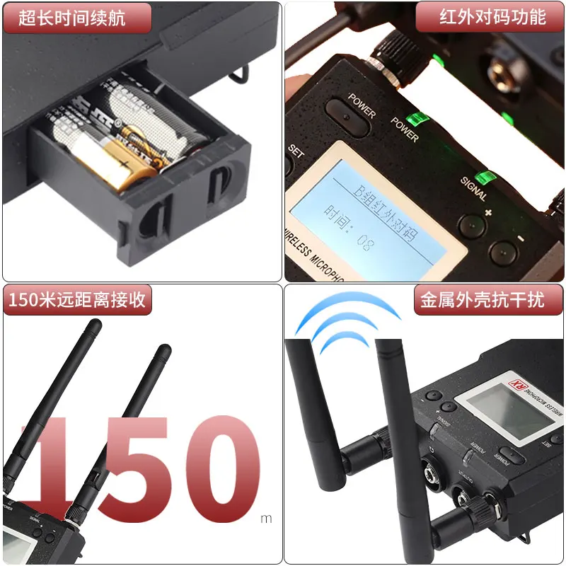 저렴한 Lensgo 338C 무선 마이크 소음 감소 전문 비디오 녹화 마이크 Lavalier 마이크 Canon Nikon Sony 카메라 용