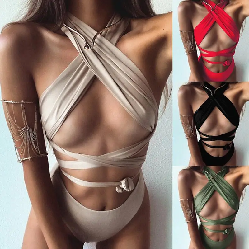 Mossha комплект бикини с высокой талией на шнуровке купальный костюм бретельках