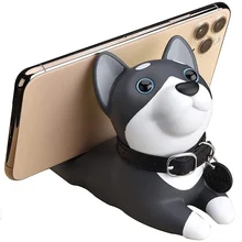 Cute Dog Cell Phone Holder for Desk Angle Adjustable Desk Phone Stand Animal Desktop Accessories for IPhone Samsung Smartphones