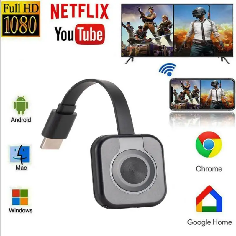 

Беспроводной ТВ-адаптер, совместимый с HDMI, Wi-Fi, 1080P