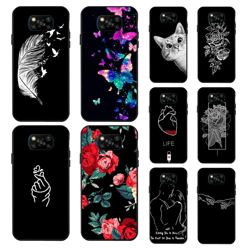 

DIY Painted Case For Xiaomi Poco X3 Pro NFC Case Silicon Phone Fundas Poco M3 F2 Pocophone F1 M2 X2 PocoX3 X3Pro Cover Soft TPU