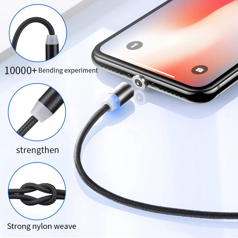 Новый Магнитный usb кабель для быстрой зарядки Xiaomi Redmi Iphone магнитный шнур huawei TYPE C