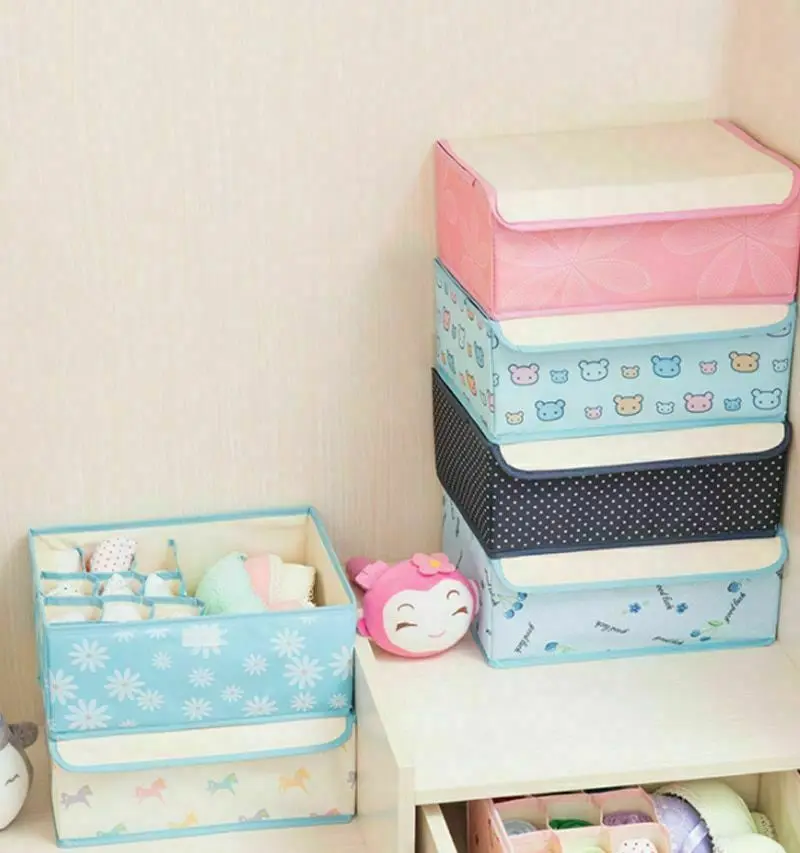 

13 Grid Folding Portable Closet Organizer Box for Underwear Bra Socks Ties Scarves Storage Drawer Divider