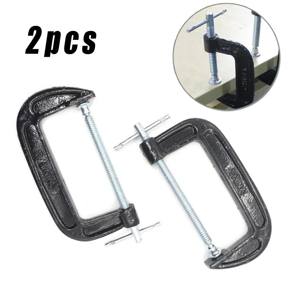 Черные зажимы 2 дюймов Регулируемая рукоятка стол фиксирующий Зажим