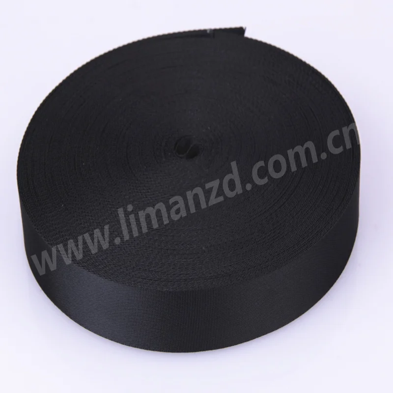 

plain nylon webbing 1 inch 25mm black color 1mm thickness 50 yards