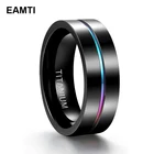 Eamti 7 мм кольцо для мужчин черный титан мужские обручальные кольца Радуга Кольцо мужские модные украшения Bague Homme Anels