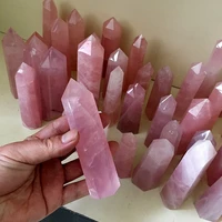 2020 new hot fashion natural rock rose quartz crystal point healing stone pure color obelisk wand pink 40 100mm
