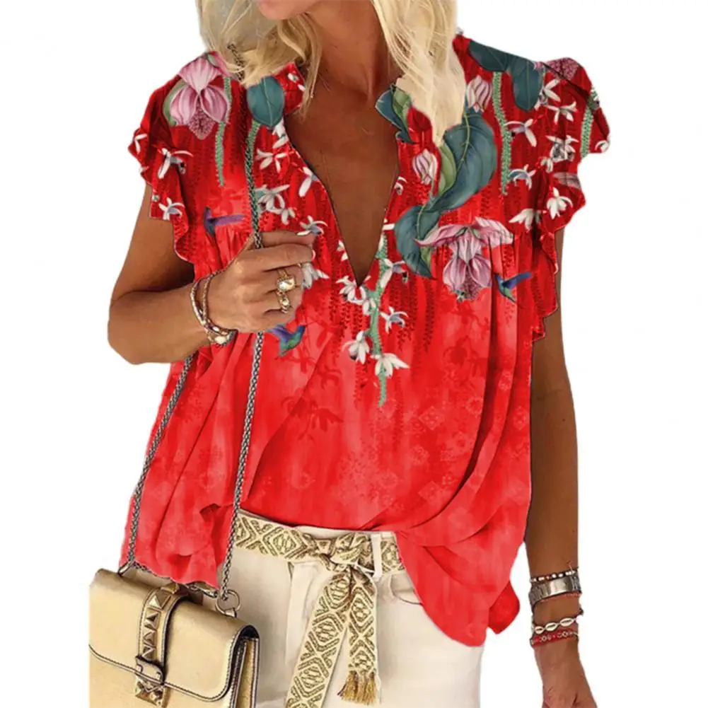 Блузки для женщин женская летняя футболка с v-образным вырезом коротким рукавом