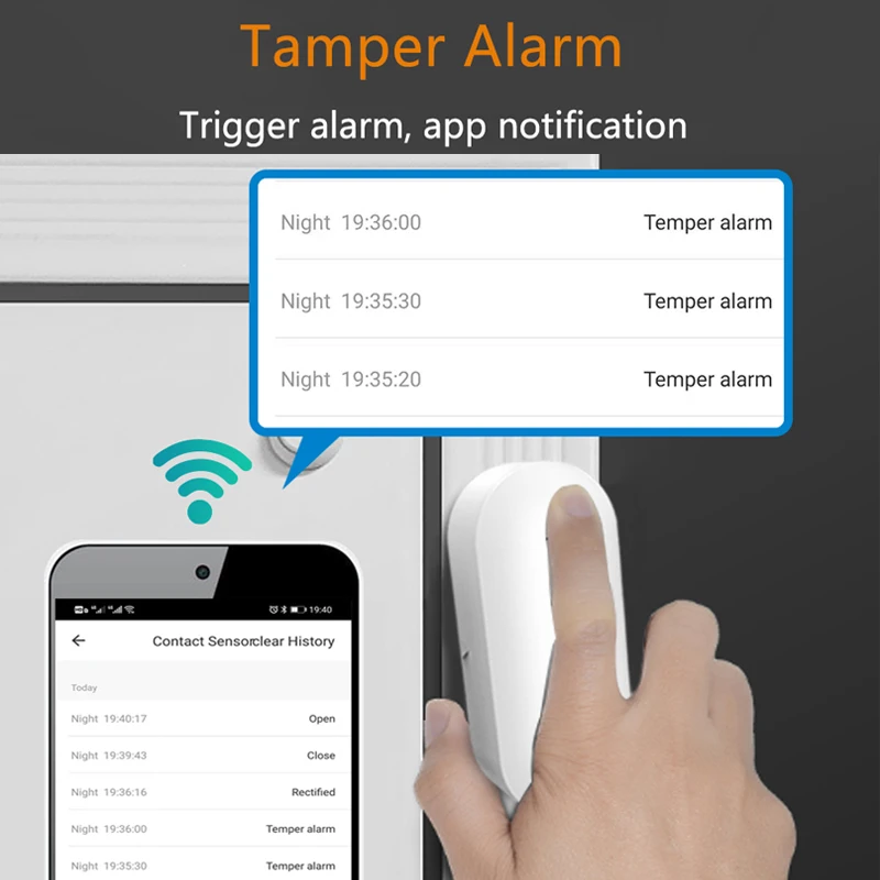 Ampand Tuya Smart Wifi датчик для двери пожарный извещатель приложение life уведомление