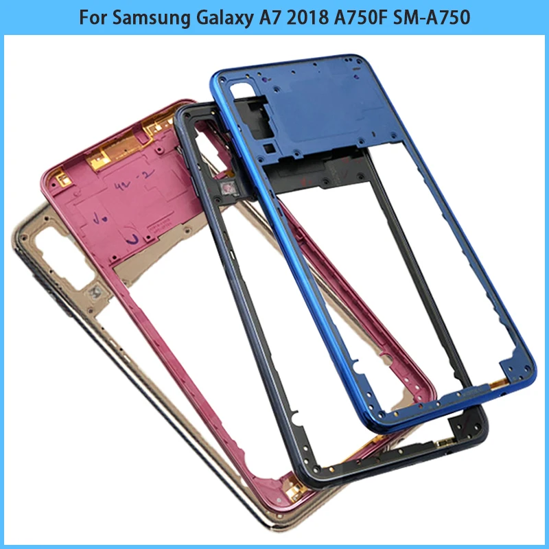 Новая средняя рамка A750 для Samsung Galaxy A7 2018 A750F SM панель задний пластиковый корпус