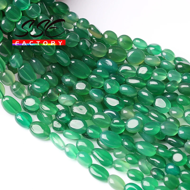 

8-10mm Irregular Shape Freeform Natural Stone Beads Green Agates Loose Spacer Beads For Jewelry Making DIY Bracelet Ear 15Inches