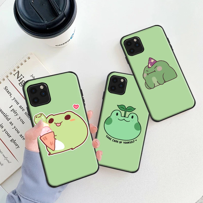 

Funny Animal Frog Phone Case For iPhone 6 6S 7 8 X XS XR XS Max 11 12 13 13 Pro Mini SE 2020 Soft TPU Silcone Cover Coque Capa