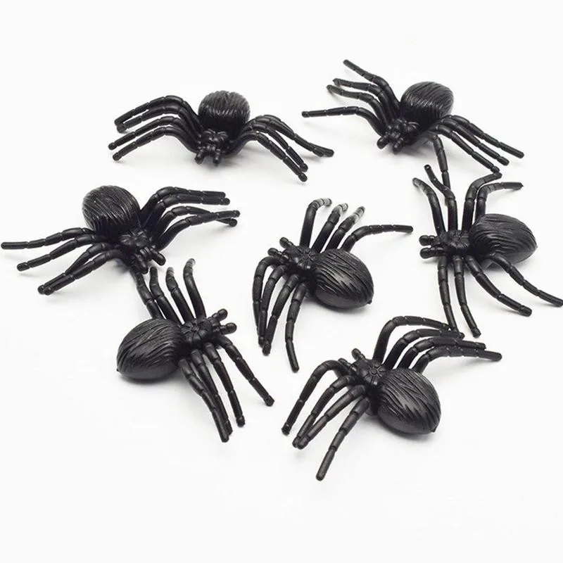 

10pcs/lot Children Simulation Spiders Prank Toy Plastic Fake Spiders Halloween Party Decorative Prop Simulation Spider Trick Toy