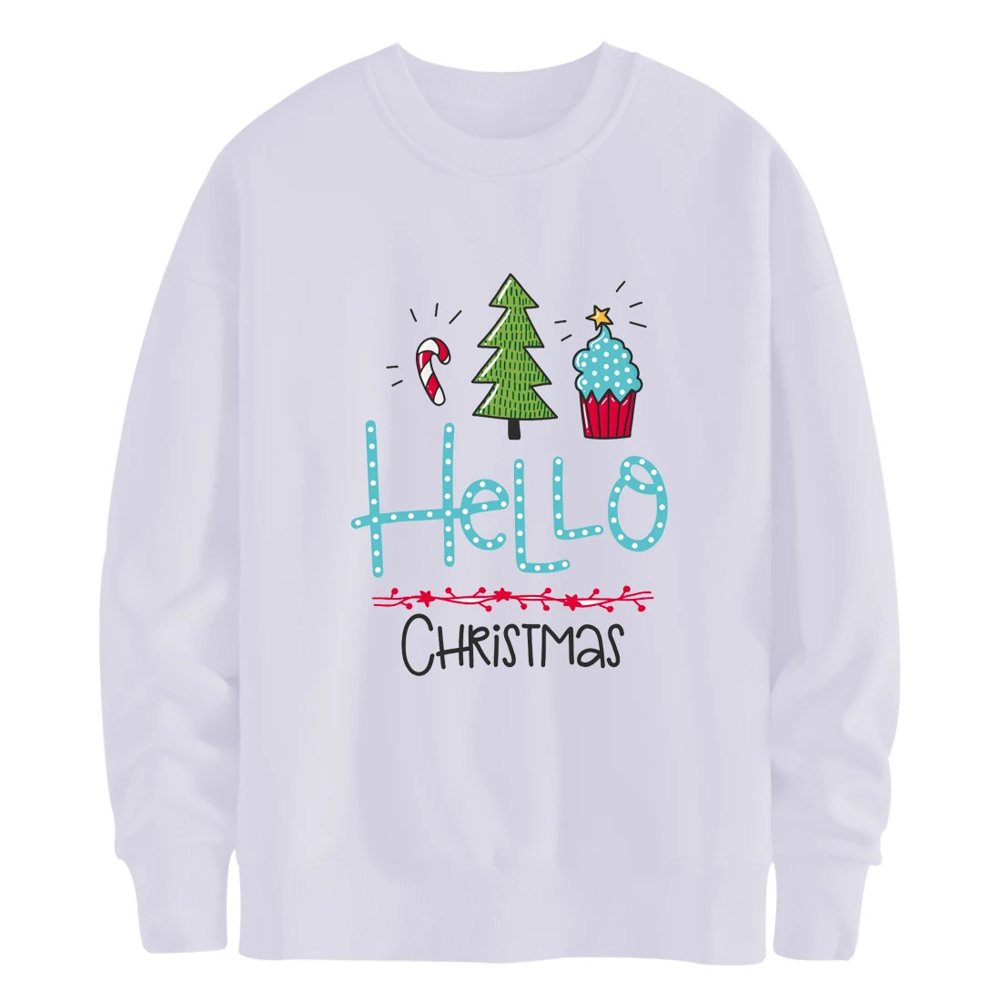 

Hello Christmas Long Sleeve Sweatshirts Man Hoody Printing New Arrival Hoody Harajuku Male Pullovers White Moleton Masculino