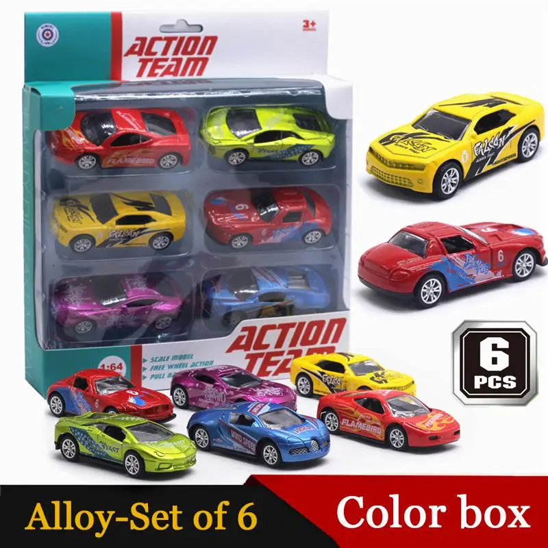 

1:64 6 комплектов инженерных моделей автомобилей из сплава экскаватор детские подарочные игрушки имитация многостильных моделей автомобилей