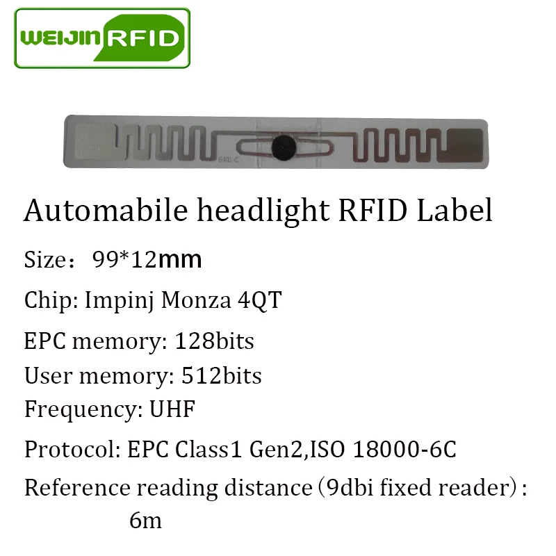 RFID метка УВЧ наклейка автомобильная фара EPC 6C 915mhz868mhz860 960MHZ M4QT водонепроницаемая