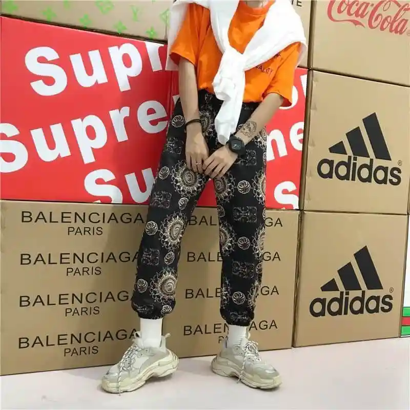 NiceMix женская одежда винтажный принт ulzzang harajuku шаровары женские свободные BF