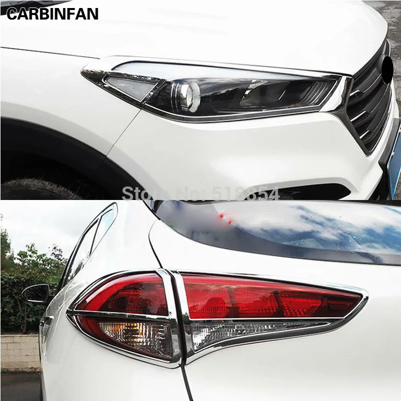 Аксессуары подходят для 2015 2016 2017 HYUNDAI TUCSON TL хром передняя и задняя искусственная