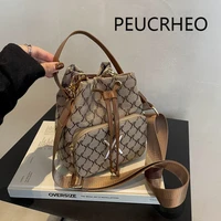 women leopard bucket bags shoulder letter jacquard crossbody purse fashion luxury meaaenger 2021 autumn winter ladies handbags