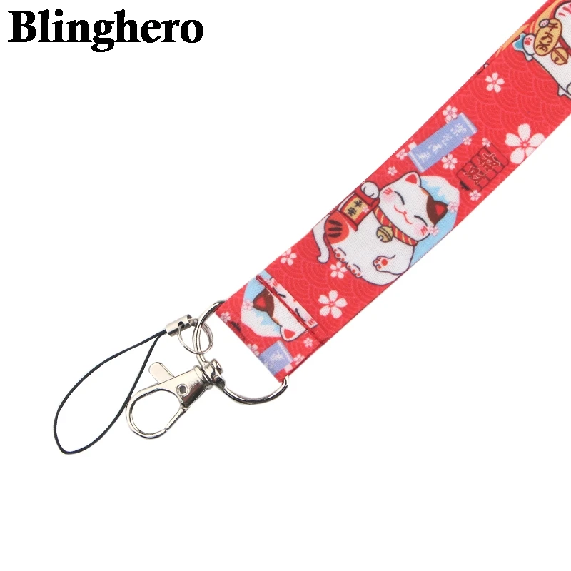 CA1131 Cats Lanyards Cute Neck Strap Phone Keys ID Card Holder Lanyard for Keys DIY Hanging Rope Lanyards 1 Pcs Blinghero
