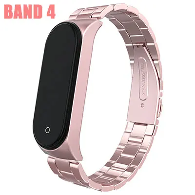 MI BAND 4 Hangrui mi band 3 4 сменный металлический ремешок на запястье браслет из нержавеющей стали браслеты mi Band 3 ремешок для Xiaomi mi band 4 - Цвет: MI BAND 4