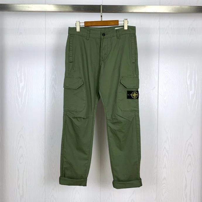 

ISLAND2021Spring STONE and Autumn Multi-pocket Basic Overalls Straight Slim Trousers for Men and Women All-match Classic Casual
