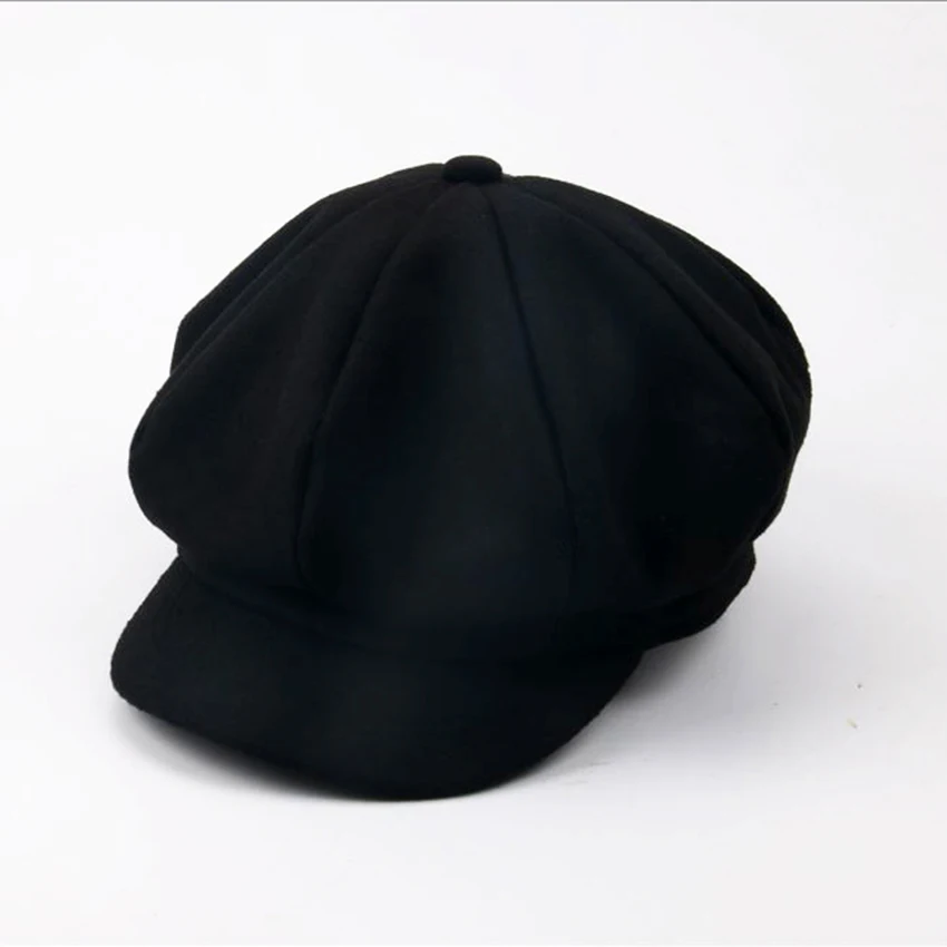 WELROG Children Octagonal Hat Spring Solid Color Newsboy Cotton Cute Baby Painter Adult Beret Girls Boys Hats |