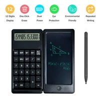 writing tablet digital drawing pad foldable calculator lcd 12 digits display with stylus pen erase button lock business tool